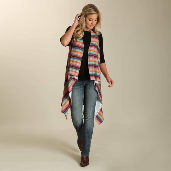 New Wrangler Serape Open Vest - Picture 2 of 4